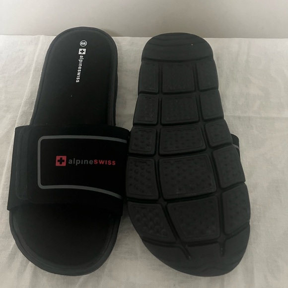 Alpine Swiss Mens Memory Foam Slide Sandals Adjustable Comfort Athletic 13M 15W - Picture 2 of 8